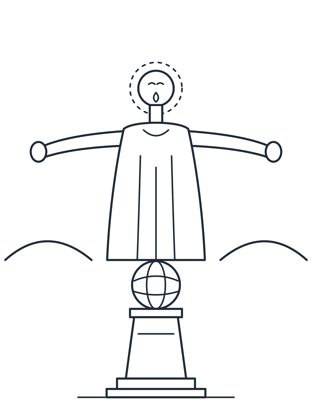 Cristo de la Concordia dibujo, Cochabamba, Bolivia